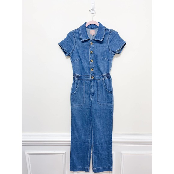 Show Me Your Mumu Emery Jumpsuit in French Blue Size Small - Picture 2 of 6